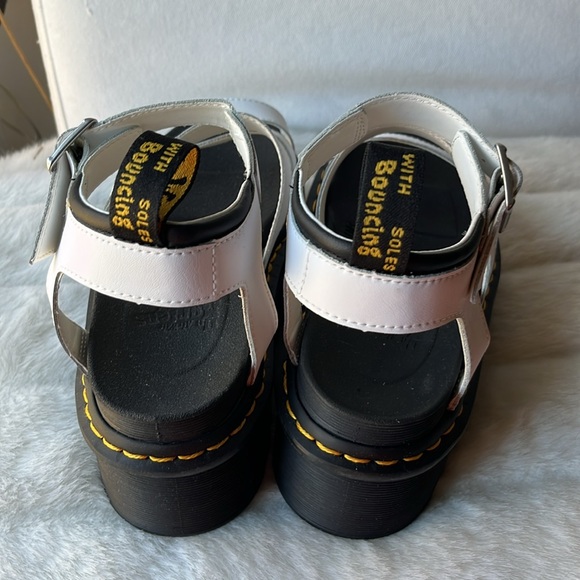 Dr Martens Blaire Quad Hydro White Leather Platform Sandals - Picture 8 of 12